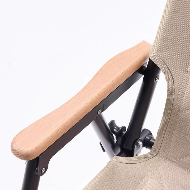 Modern Minimalist Rectangular Diamond-Pattern Carbon Steel Oxford Fabric Beech Wood Folding Camping Chair Backrest Armrest For Garden | Stornfield