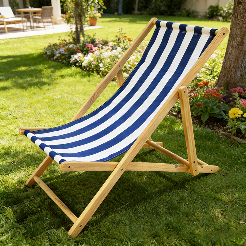 Modern Minimalist Rectangular Oxford Fabric Solid Pine Wood Outdoor Beach Chair Folding Recliner Backrest For Outdoor | Stornfield