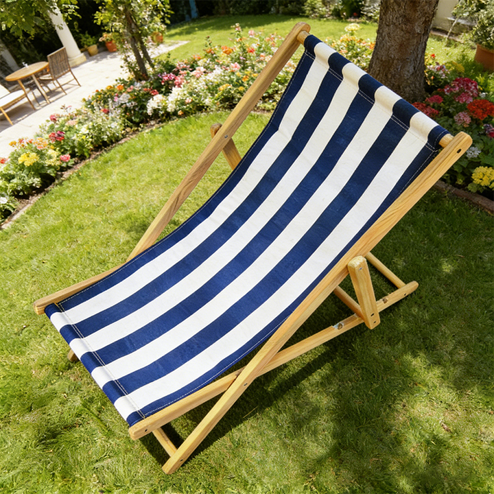 Modern Minimalist Rectangular Oxford Fabric Solid Pine Wood Outdoor Beach Chair Folding Recliner Backrest For Outdoor | Stornfield