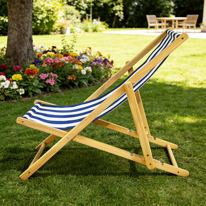 Modern Minimalist Rectangular Oxford Fabric Solid Pine Wood Outdoor Beach Chair Folding Recliner Backrest For Outdoor | Stornfield