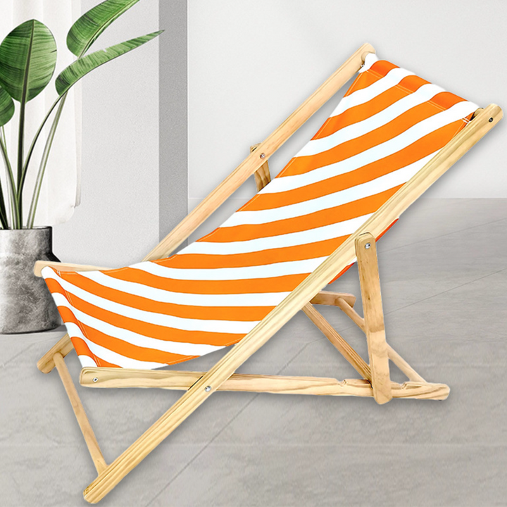 Modern Minimalist Rectangular Oxford Fabric Solid Pine Wood Outdoor Beach Chair Folding Recliner Backrest For Outdoor | Stornfield