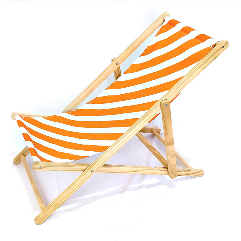 Modern Minimalist Rectangular Oxford Fabric Solid Pine Wood Outdoor Beach Chair Folding Recliner Backrest For Outdoor | Stornfield