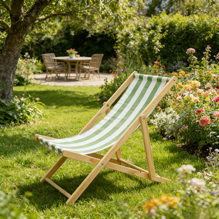 Modern Minimalist Rectangular Oxford Fabric Solid Pine Wood Outdoor Beach Chair Folding Recliner Backrest For Outdoor | Stornfield