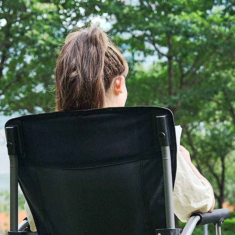 Modern Minimalist Square Carbon Steel Oxford Fabric Foldable Backrest Armrest Black Camping Chair For Outdoor | Stornfield