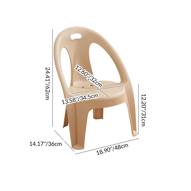 Modern Minimalist Round PP Stackable Backrest Armrest Kids Chair For Living Room | Stornfield