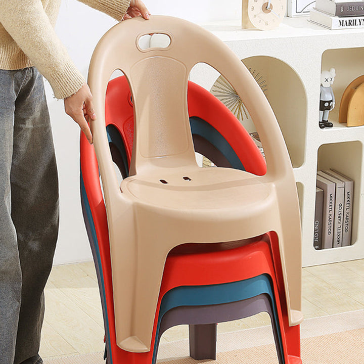 Modern Minimalist Round PP Stackable Backrest Armrest Kids Chair For Living Room | Stornfield