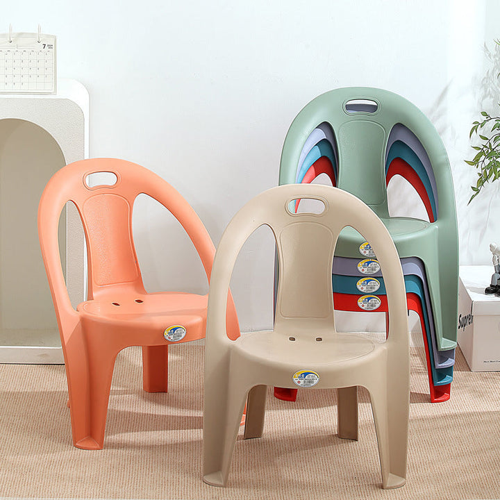 Modern Minimalist Round PP Stackable Backrest Armrest Kids Chair For Living Room | Stornfield