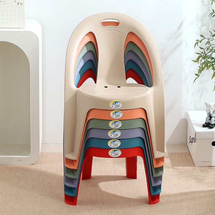 Modern Minimalist Round PP Stackable Backrest Armrest Kids Chair For Living Room | Stornfield