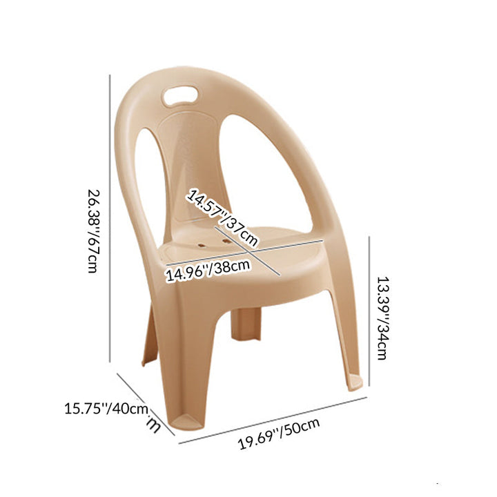 Modern Minimalist Round PP Stackable Backrest Armrest Kids Chair For Living Room | Stornfield