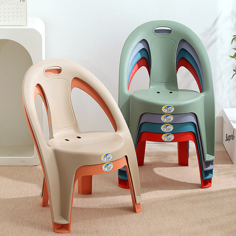 Modern Minimalist Round PP Stackable Backrest Armrest Kids Chair For Living Room | Stornfield
