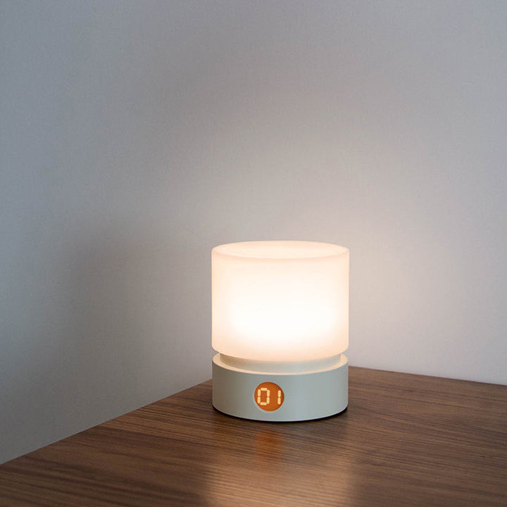 Stornfield | Nordic Contemporary Rechargeable Cylindrical LED Table Lamp in ABS HIPS Silicone for Bedside Use