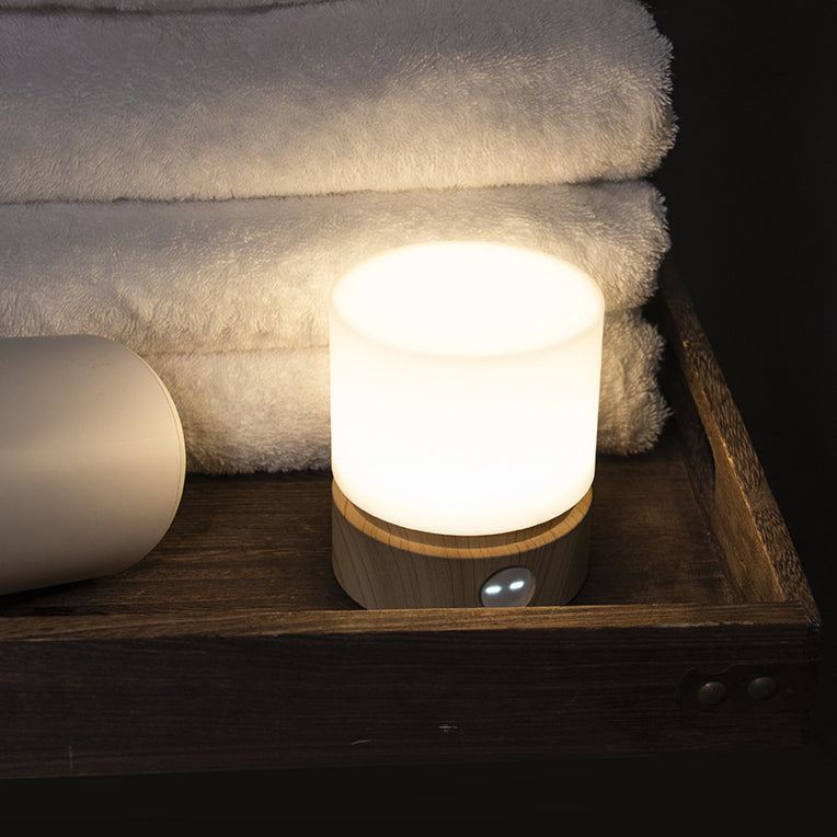Stornfield | Nordic Contemporary Rechargeable Cylindrical LED Table Lamp in ABS HIPS Silicone for Bedside Use