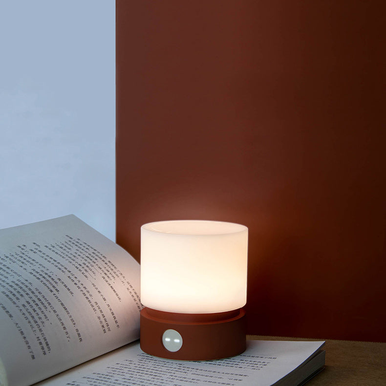 Stornfield | Nordic Contemporary Rechargeable Cylindrical LED Table Lamp in ABS HIPS Silicone for Bedside Use