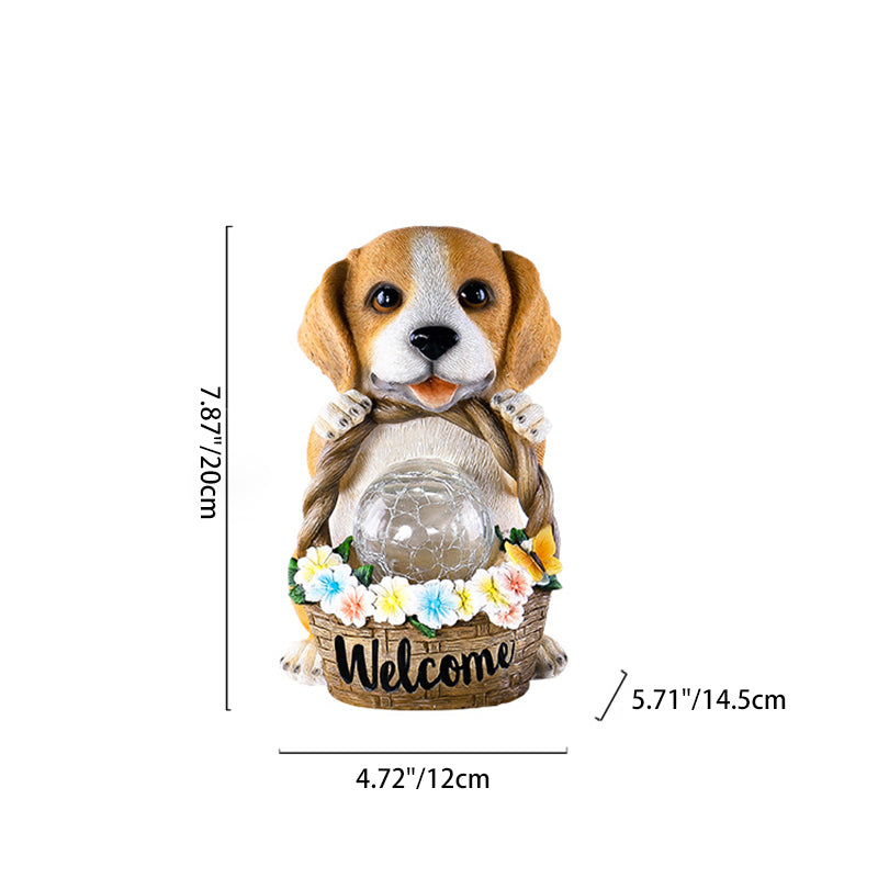 Contemporary Creative Resin Dog-Shaped LED Solar Waterproof Outdoor Light For Garden, Yard & Patio | Stornfield