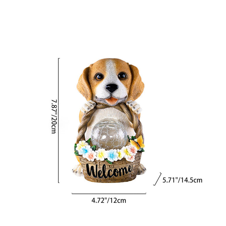 Contemporary Creative Resin Dog-Shaped LED Solar Waterproof Outdoor Light For Garden, Yard & Patio | Stornfield
