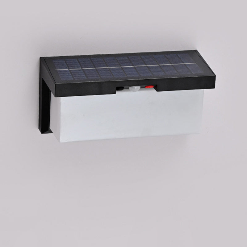 Modern Minimalist Solar & Waterproof Plastic & PC Rectangular LED Wall Sconce Lamp For Outdoor, Patio & Garden | Stornfield