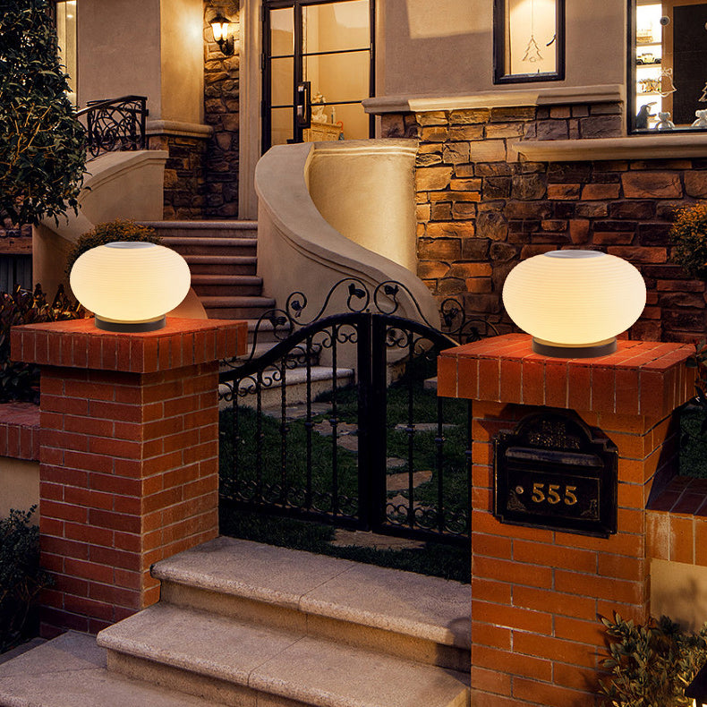 Modern Minimalist PE Oval LED Solar & Waterproof Outdoor Light For Garden & Patio | Stornfield
