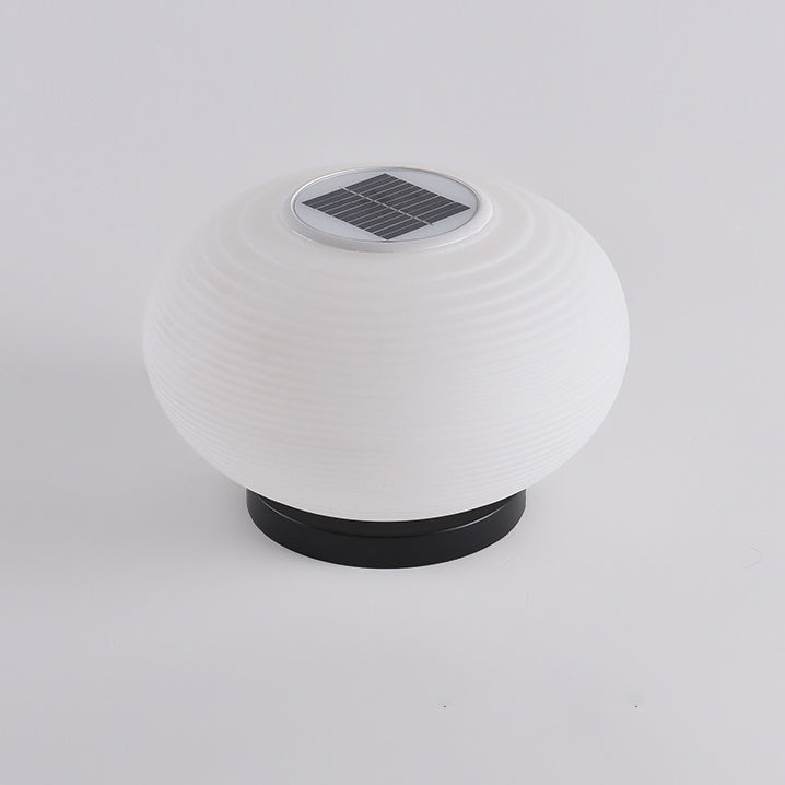 Modern Minimalist PE Oval LED Solar & Waterproof Outdoor Light For Garden & Patio | Stornfield