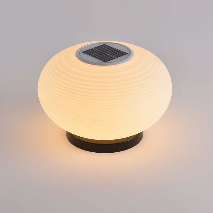 Modern Minimalist PE Oval LED Solar & Waterproof Outdoor Light For Garden & Patio | Stornfield