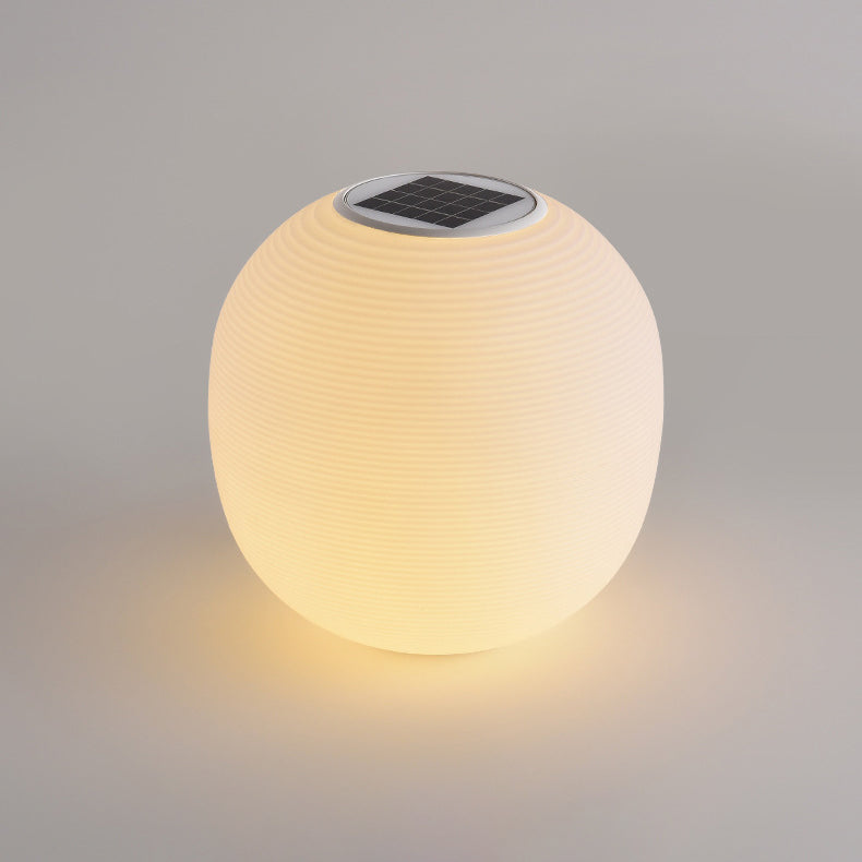 Modern Minimalist PE Oval LED Solar & Waterproof Outdoor Light For Garden & Patio | Stornfield