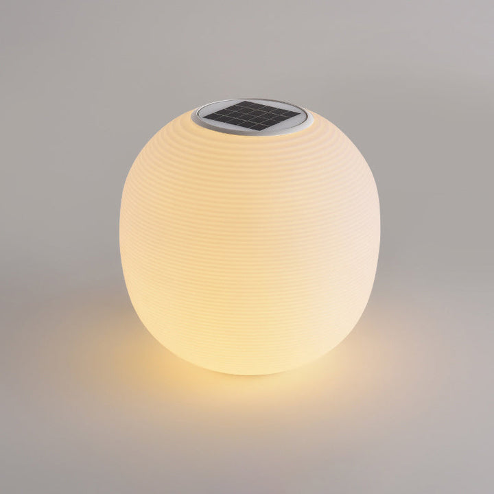 Modern Minimalist PE Oval LED Solar & Waterproof Outdoor Light For Garden & Patio | Stornfield