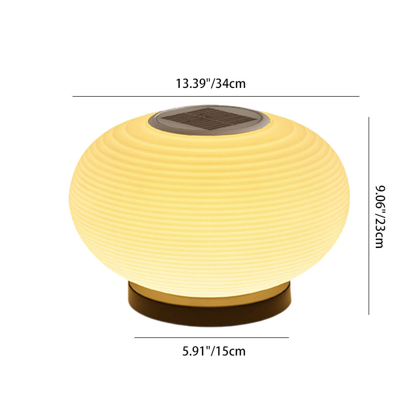 Modern Minimalist PE Oval LED Solar & Waterproof Outdoor Light For Garden & Patio | Stornfield