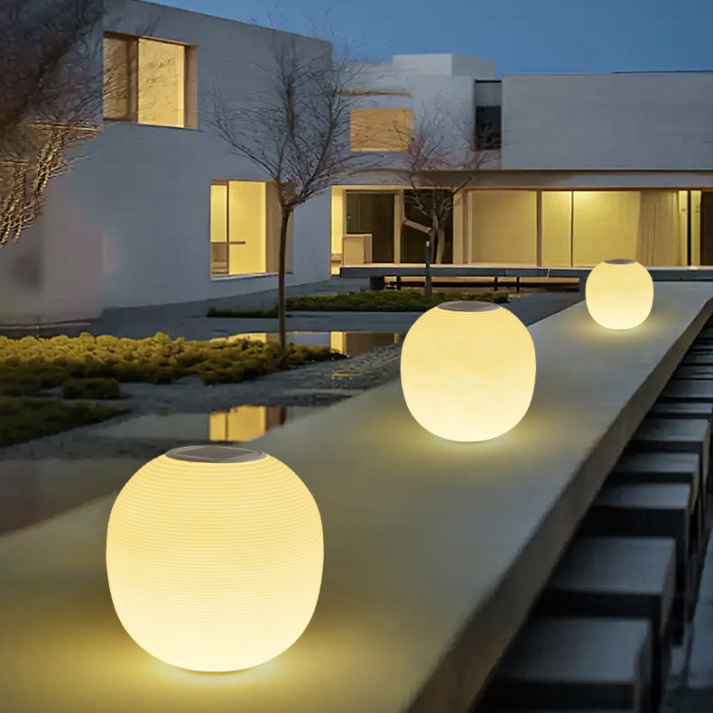 Modern Minimalist PE Oval LED Solar & Waterproof Outdoor Light For Garden & Patio | Stornfield