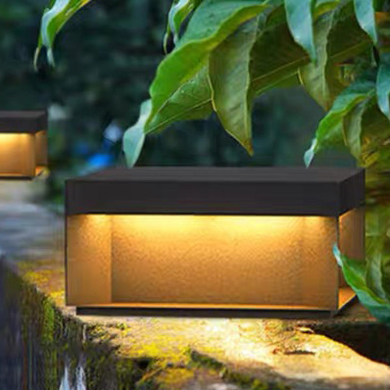 Modern Minimalist Stainless Steel Square LED Outdoor Light With Solar & Waterproof Features For Garden, Patio, Gate | Stornfield