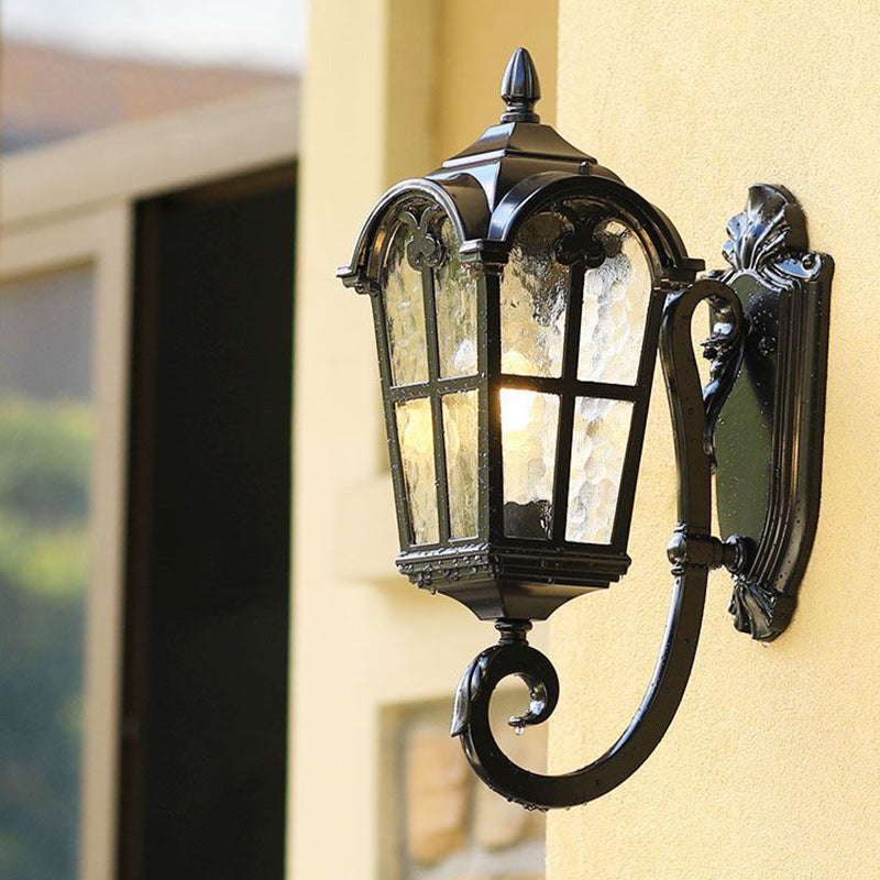 Contemporary Nordic Aluminum Glass Curved-Square 1-Light Wall Sconce Lamp For Outdoor | Stornfield