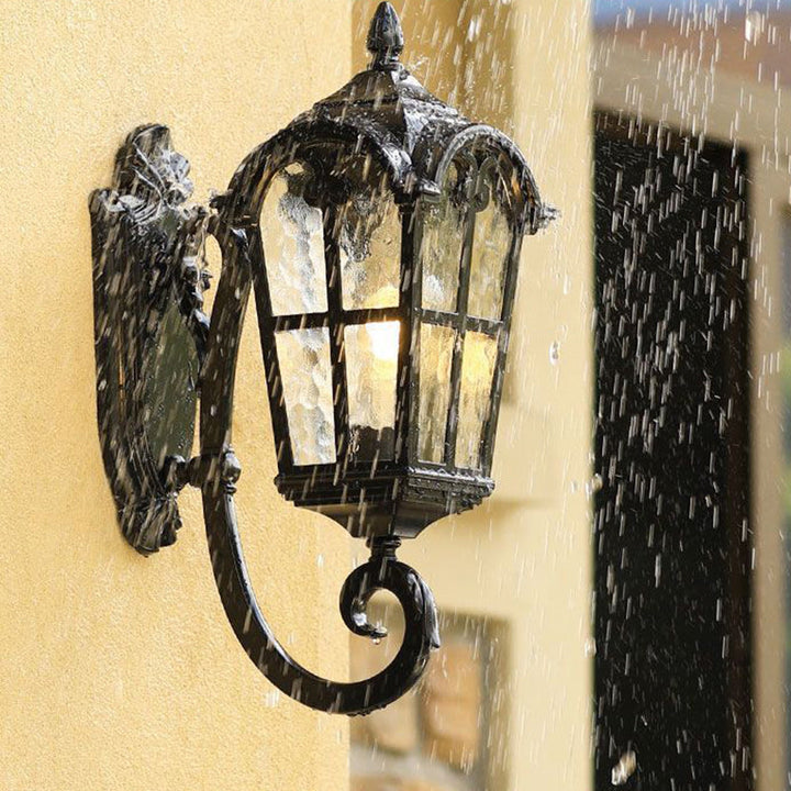 Contemporary Nordic Aluminum Glass Curved-Square 1-Light Wall Sconce Lamp For Outdoor | Stornfield