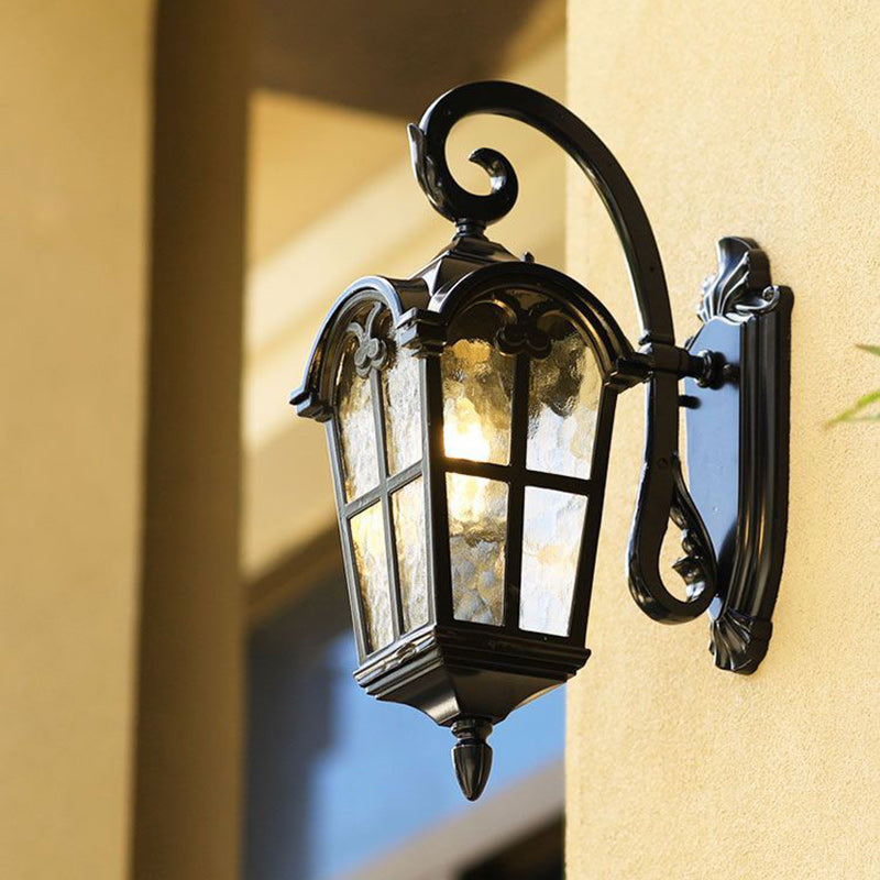 Contemporary Nordic Aluminum Glass Curved-Square 1-Light Wall Sconce Lamp For Outdoor | Stornfield