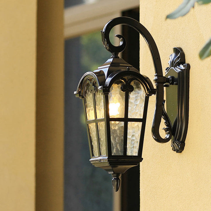 Contemporary Nordic Aluminum Glass Curved-Square 1-Light Wall Sconce Lamp For Outdoor | Stornfield