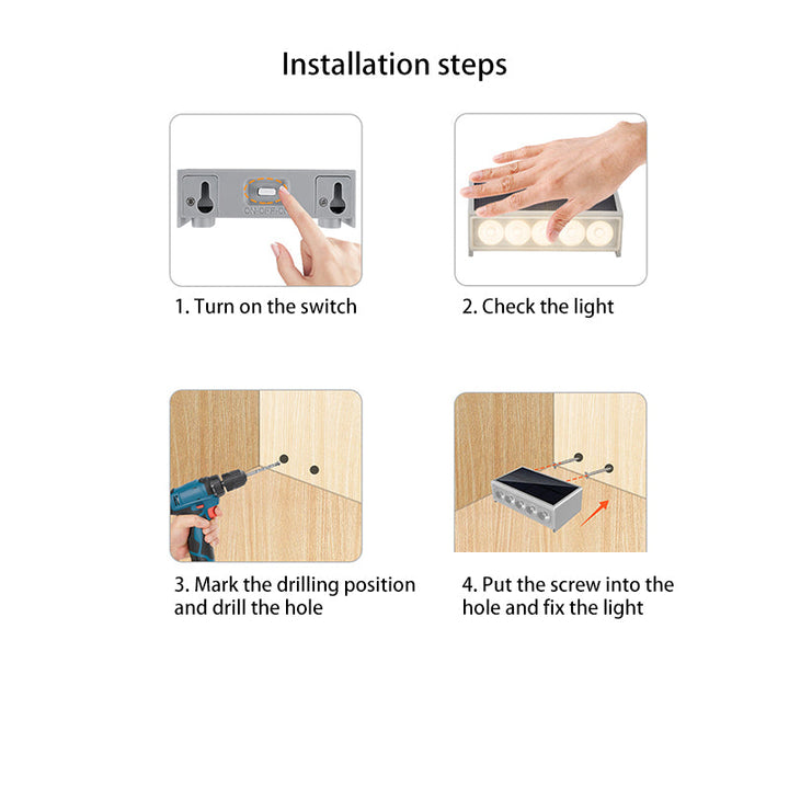 Modern Minimalist Solar Waterproof ABS PC Rectangular LED Outdoor Step Light Ideal For Garden And Outdoor Patio | Stornfield