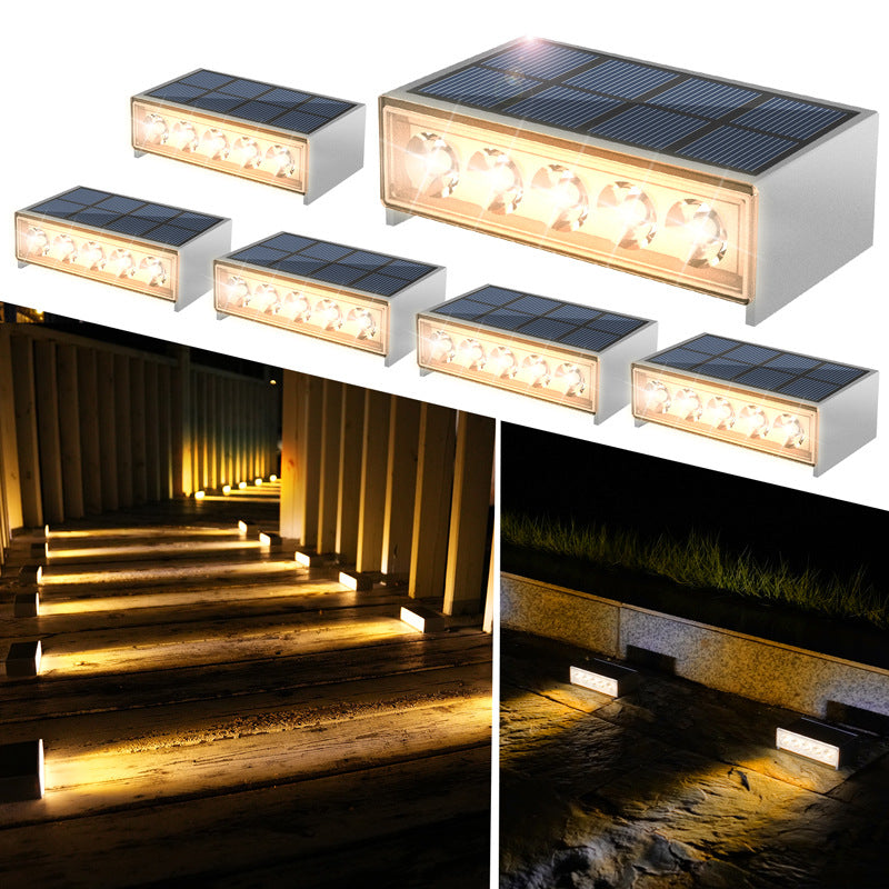 Modern Minimalist Solar Waterproof ABS PC Rectangular LED Outdoor Step Light Ideal For Garden And Outdoor Patio | Stornfield