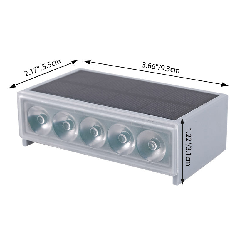 Modern Minimalist Solar Waterproof ABS PC Rectangular LED Outdoor Step Light Ideal For Garden And Outdoor Patio | Stornfield