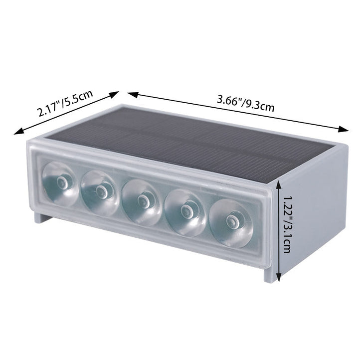 Modern Minimalist Solar Waterproof ABS PC Rectangular LED Outdoor Step Light Ideal For Garden And Outdoor Patio | Stornfield