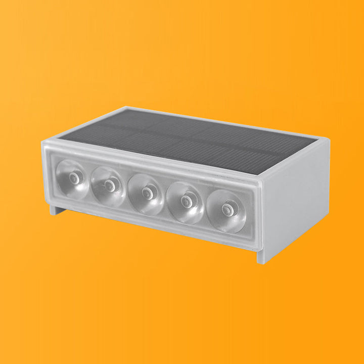 Modern Minimalist Solar Waterproof ABS PC Rectangular LED Outdoor Step Light Ideal For Garden And Outdoor Patio | Stornfield