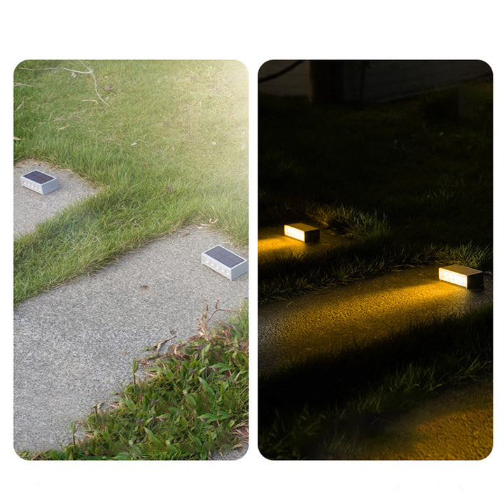 Modern Minimalist Solar Waterproof ABS PC Rectangular LED Outdoor Step Light Ideal For Garden And Outdoor Patio | Stornfield