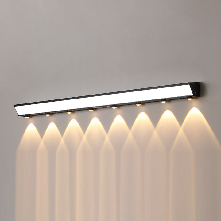 Modern Minimalist Solar Waterproof Motion Sensor Acrylic Aluminum & Stainless Steel Rectangular LED Wall Sconce Lamp For Outdoor Patio | Stornfield