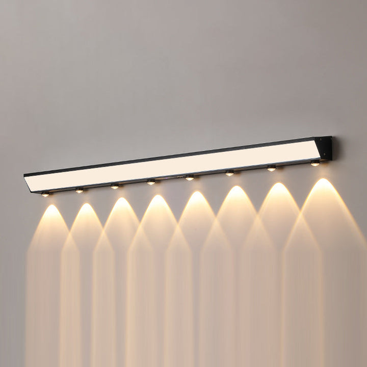 Modern Minimalist Solar Waterproof Motion Sensor Acrylic Aluminum & Stainless Steel Rectangular LED Wall Sconce Lamp For Outdoor Patio | Stornfield