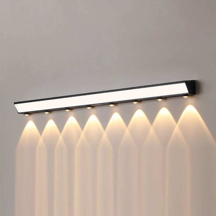 Modern Minimalist Solar Waterproof Motion Sensor Acrylic Aluminum & Stainless Steel Rectangular LED Wall Sconce Lamp For Outdoor Patio | Stornfield