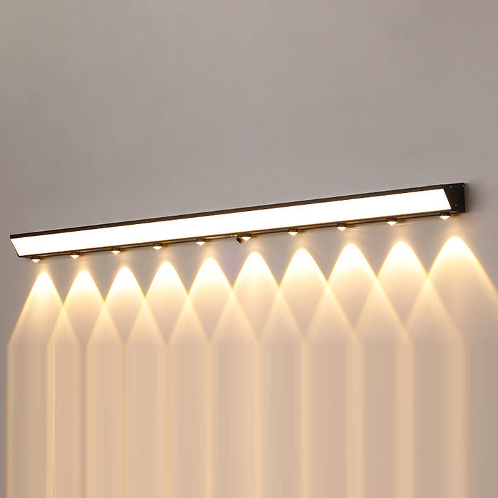 Modern Minimalist Solar Waterproof Motion Sensor Acrylic Aluminum & Stainless Steel Rectangular LED Wall Sconce Lamp For Outdoor Patio | Stornfield