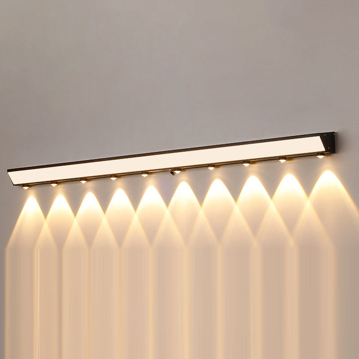 Modern Minimalist Solar Waterproof Motion Sensor Acrylic Aluminum & Stainless Steel Rectangular LED Wall Sconce Lamp For Outdoor Patio | Stornfield