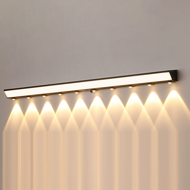 Modern Minimalist Solar Waterproof Motion Sensor Acrylic Aluminum & Stainless Steel Rectangular LED Wall Sconce Lamp For Outdoor Patio | Stornfield