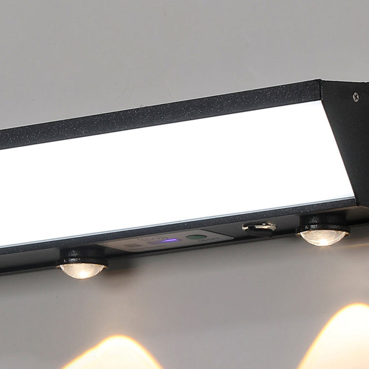 Modern Minimalist Solar Waterproof Motion Sensor Acrylic Aluminum & Stainless Steel Rectangular LED Wall Sconce Lamp For Outdoor Patio | Stornfield