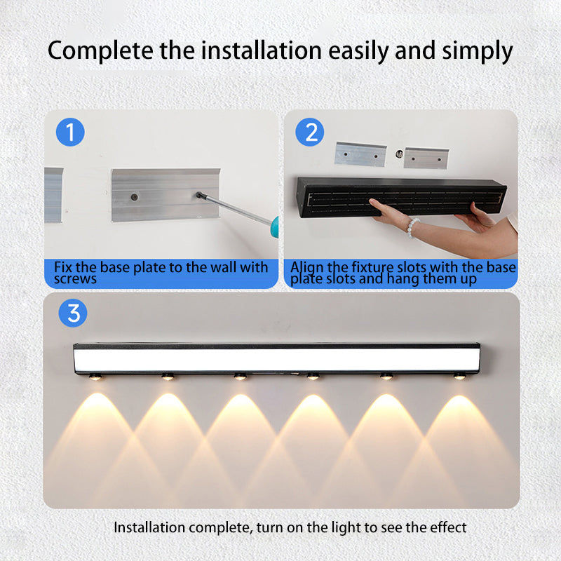 Modern Minimalist Solar Waterproof Motion Sensor Acrylic Aluminum & Stainless Steel Rectangular LED Wall Sconce Lamp For Outdoor Patio | Stornfield