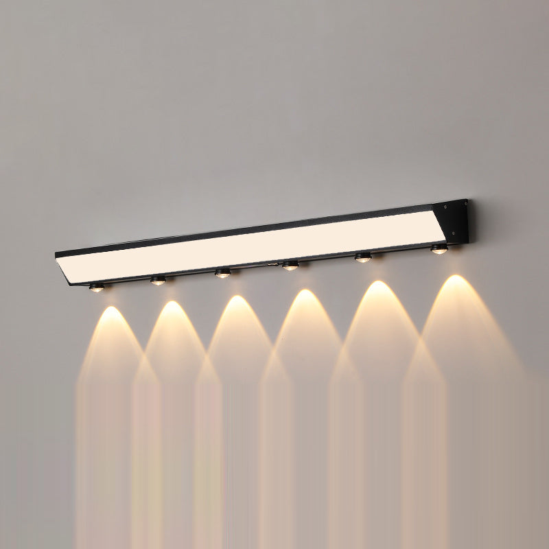Modern Minimalist Solar Waterproof Motion Sensor Acrylic Aluminum & Stainless Steel Rectangular LED Wall Sconce Lamp For Outdoor Patio | Stornfield