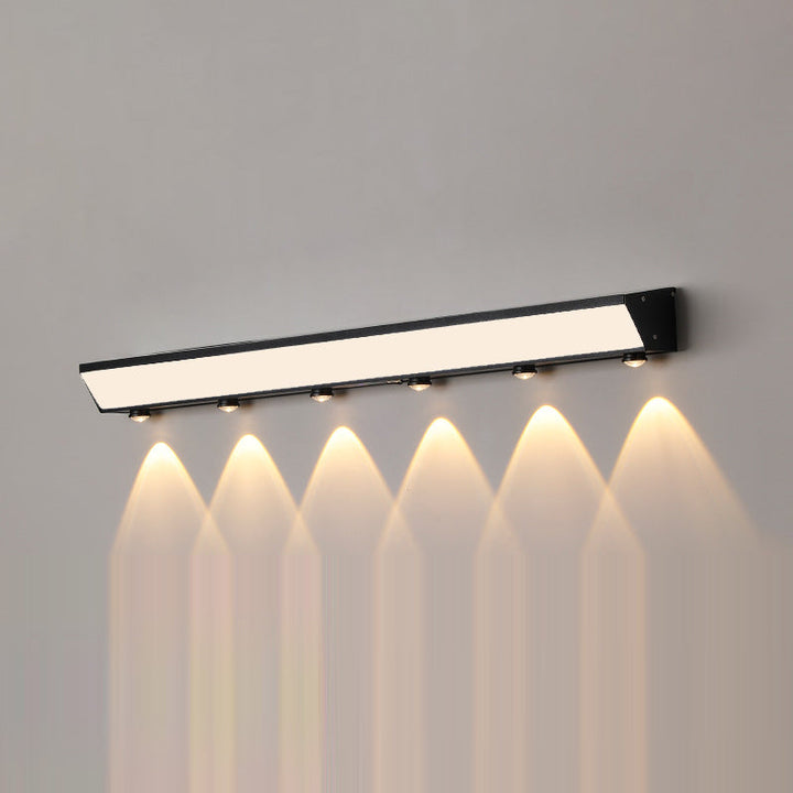 Modern Minimalist Solar Waterproof Motion Sensor Acrylic Aluminum & Stainless Steel Rectangular LED Wall Sconce Lamp For Outdoor Patio | Stornfield