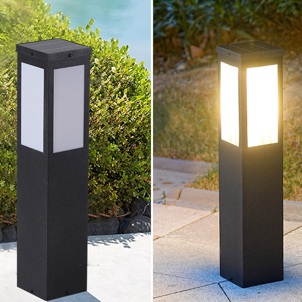 Modern Minimalist Solar Waterproof Metal & PC Pillar LED Outdoor Light Landscape Lighting For Garden & Outdoor Patio | Stornfield