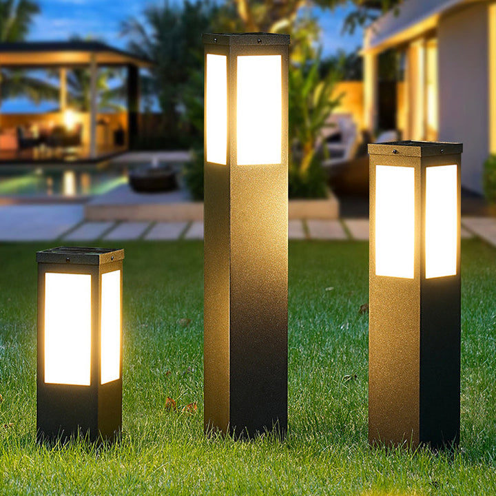 Modern Minimalist Solar Waterproof Metal & PC Pillar LED Outdoor Light Landscape Lighting For Garden & Outdoor Patio | Stornfield